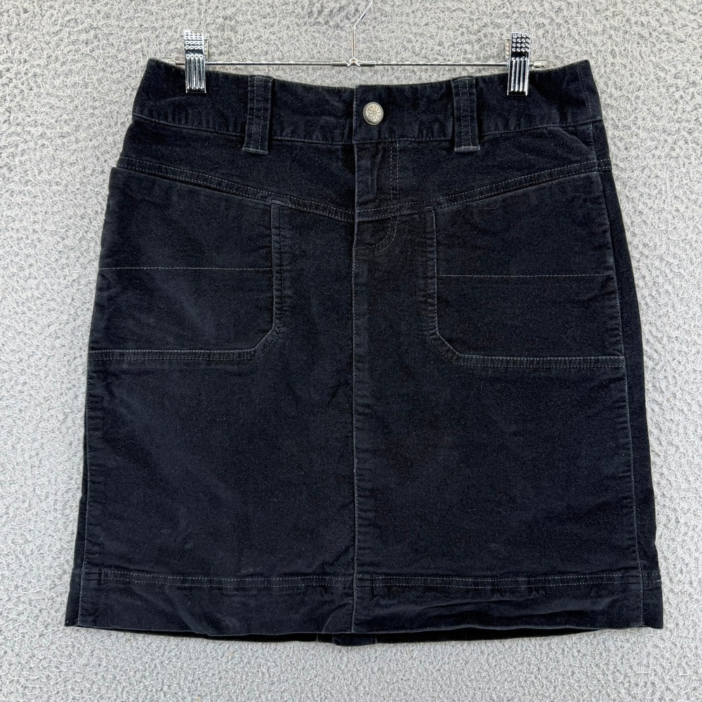 Athleta Black Corduroy Mini Skirt Womens 4 Stretch Utility‎ Pocket Style 720944